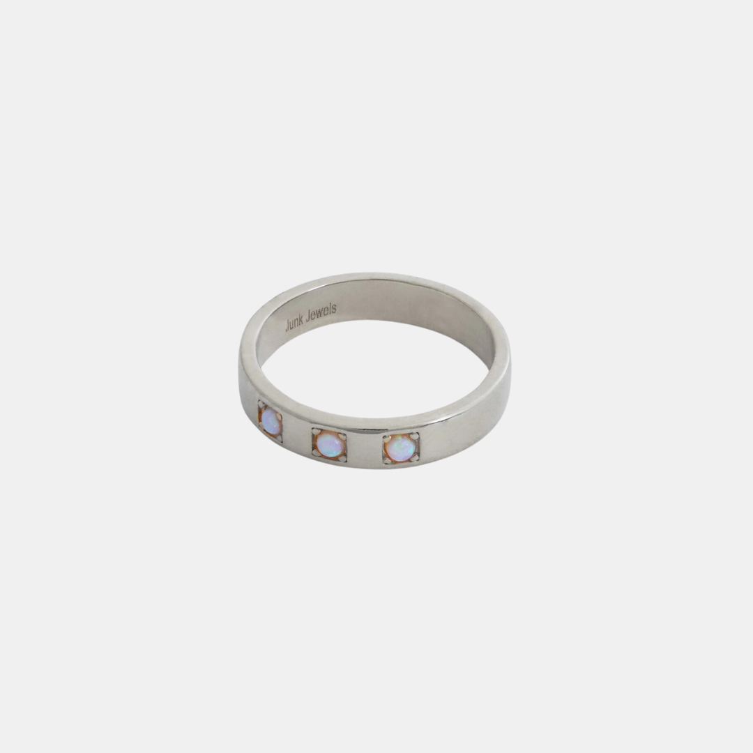 Silver Triple Opal Ring