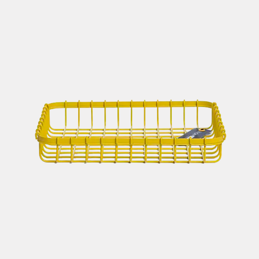 Yellow Shallow Wire Basket