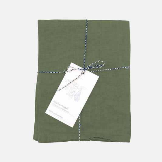 Martini Olive Linen Kitchen Towel