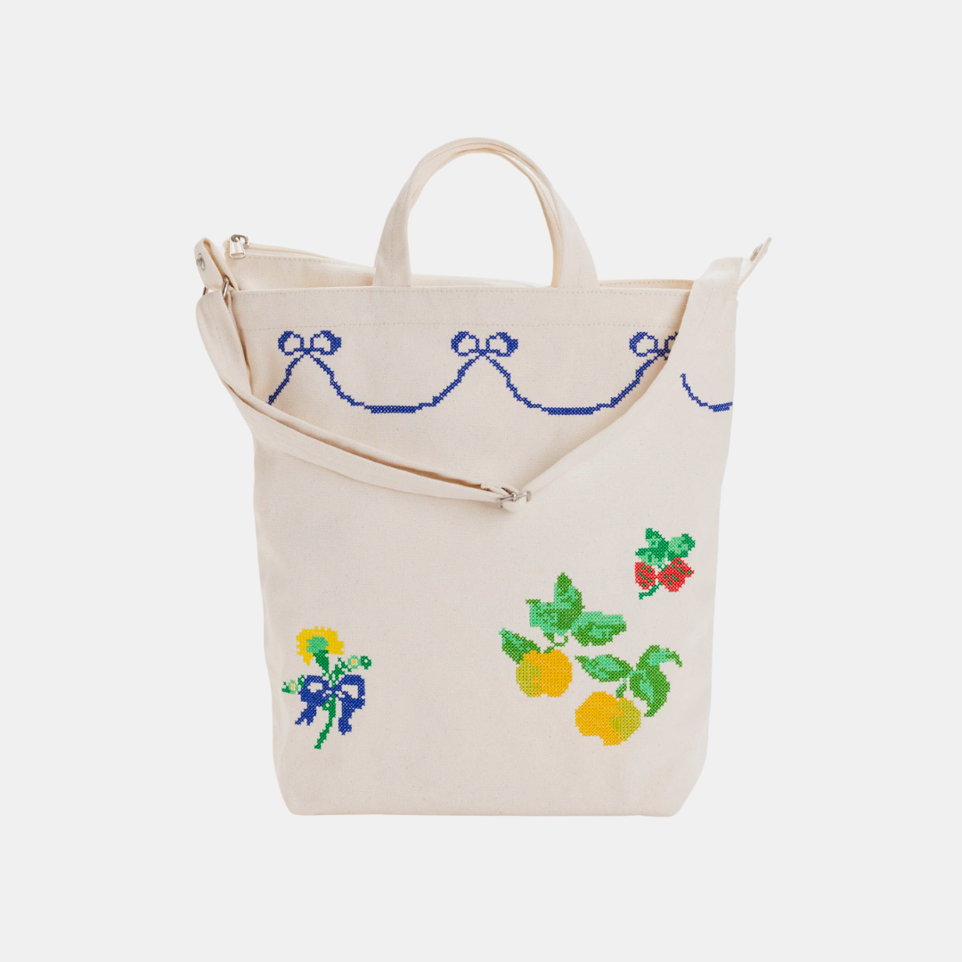 Cross Stitch Zip Duck Tote