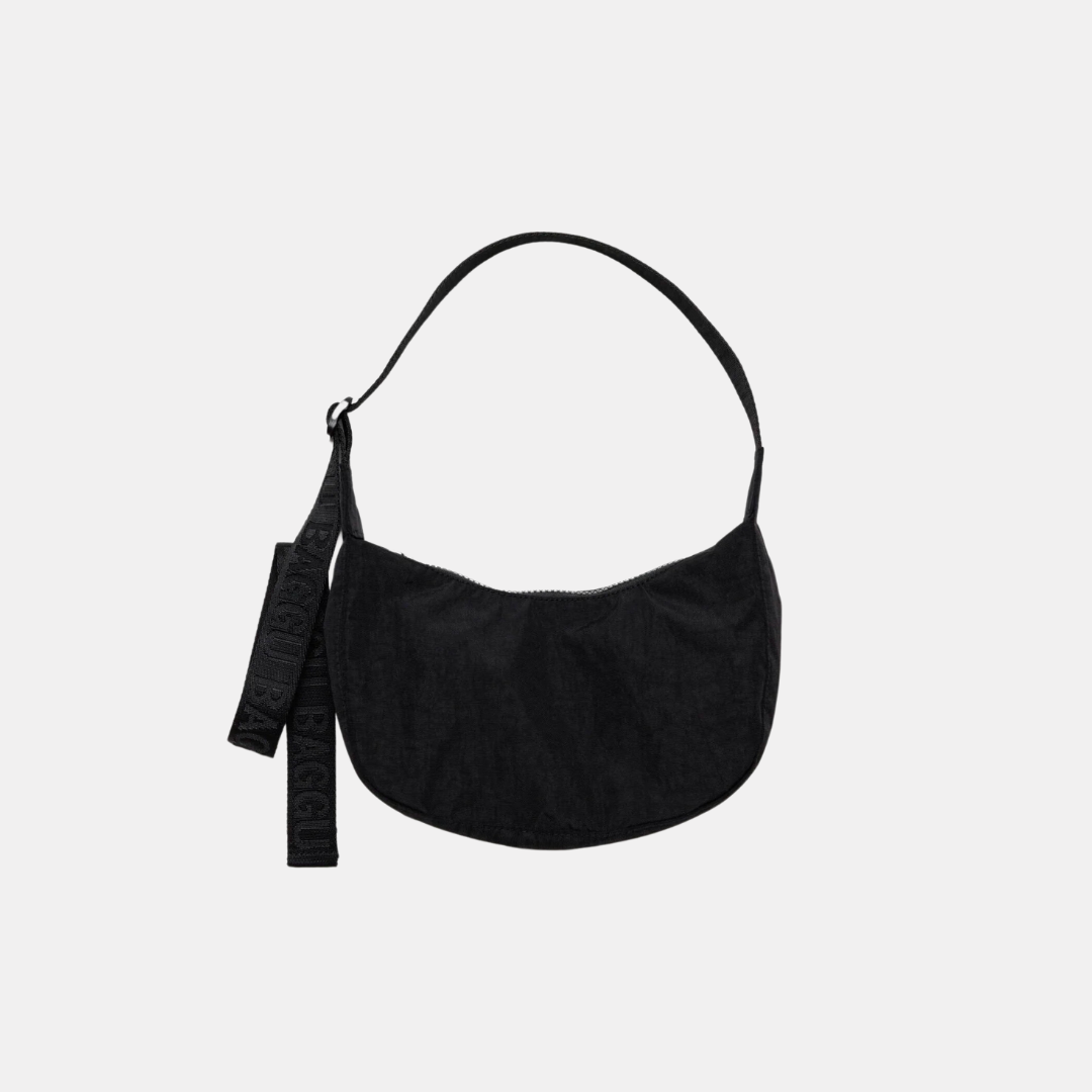 Black Small Nylon Crescent Bag