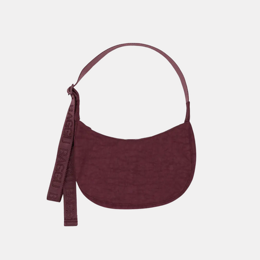 Mahogany Small Nylon Crescent Bag