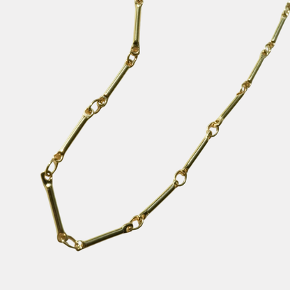 Gold Bar Link Chain Necklace