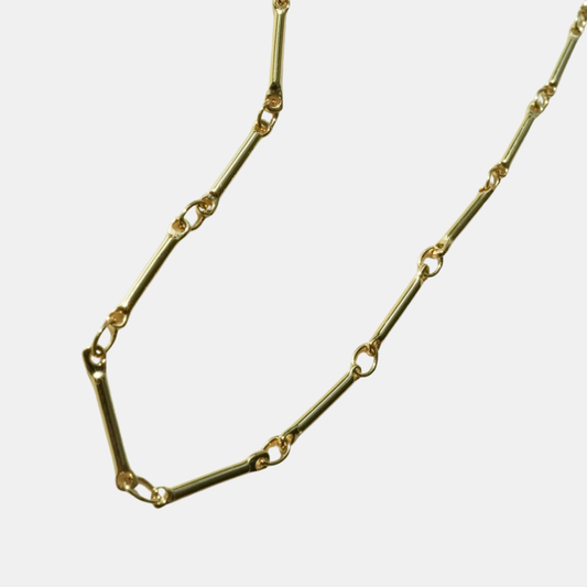 Gold Bar Link Chain Necklace