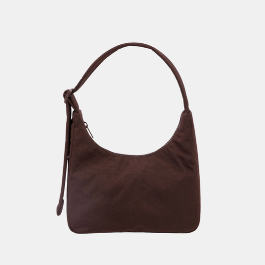 Coffee Mini Nylon Shoulder Bag
