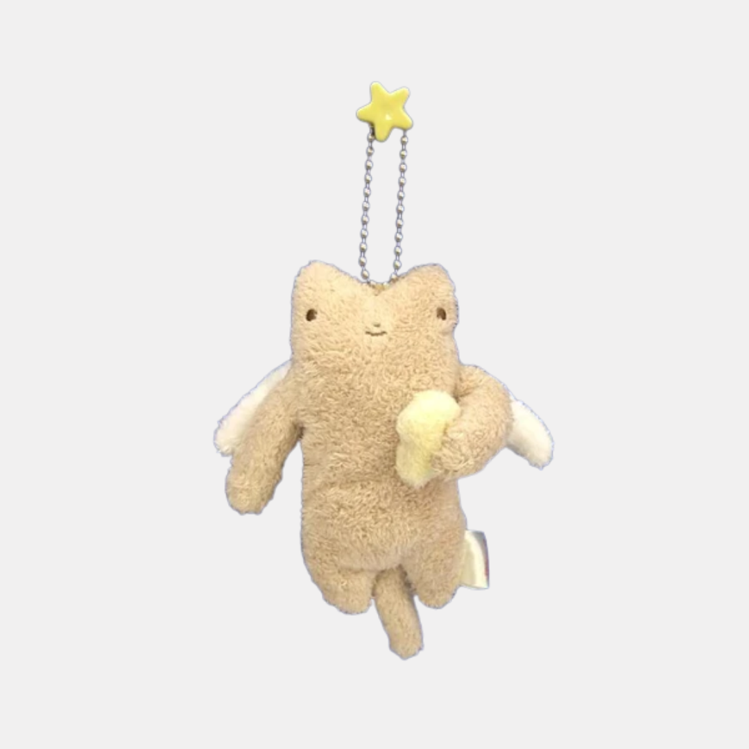 Brown Angel Bear Fumofumo-San Plush Keychain