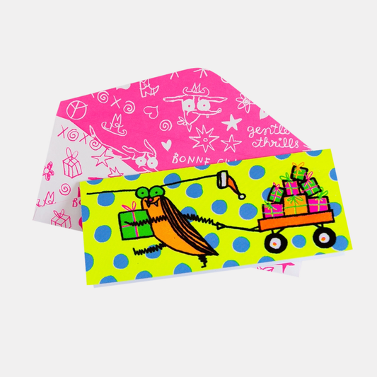 Fuzzy Neon Cucaracha Christmas Card