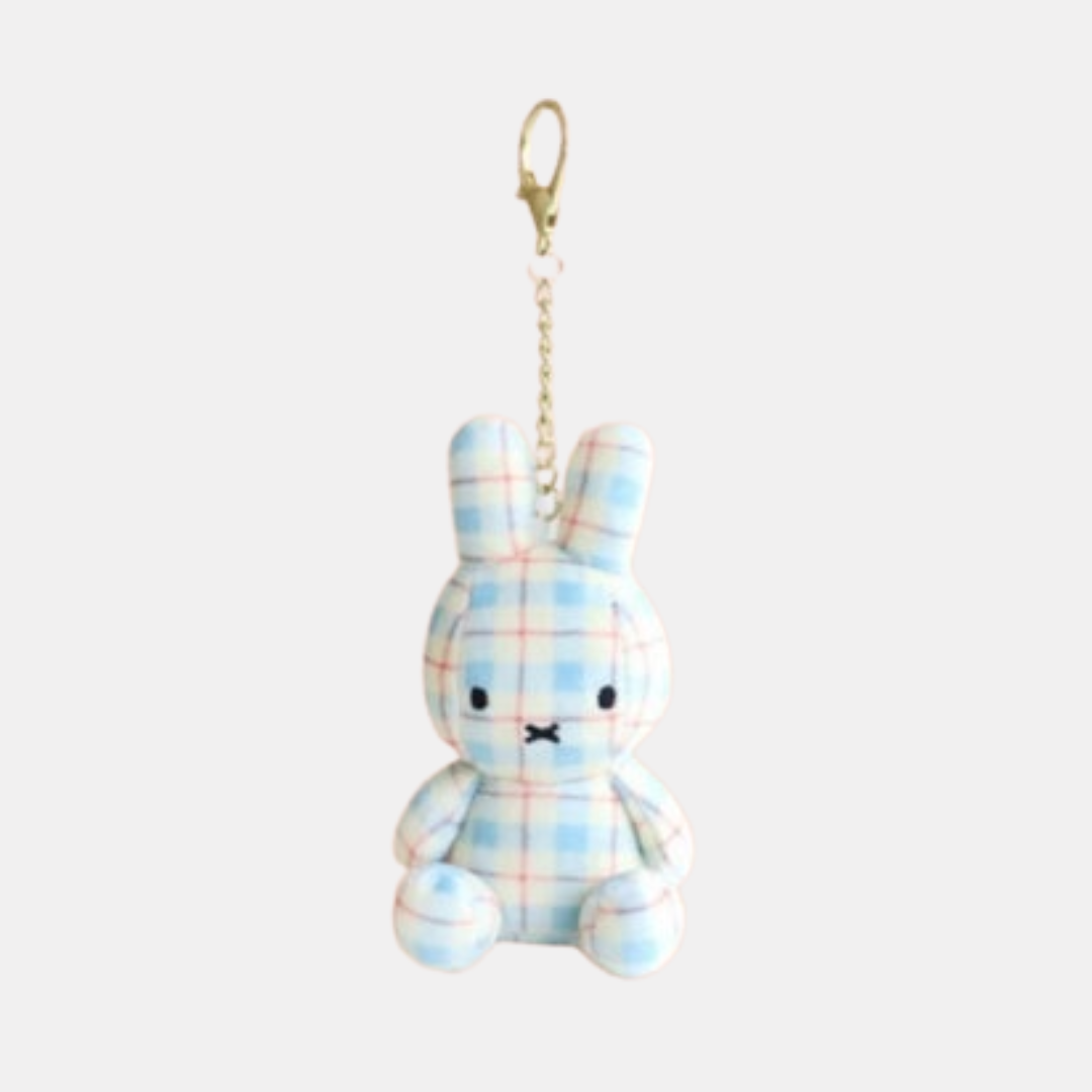 Miffy Plaid Plush Keychain