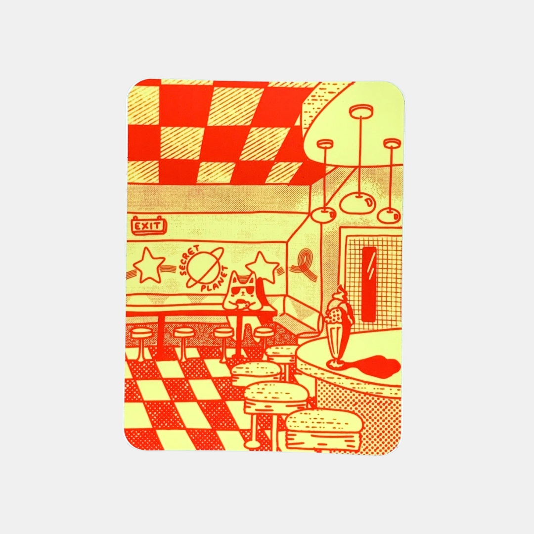 Diner Cat Vinyl Sticker