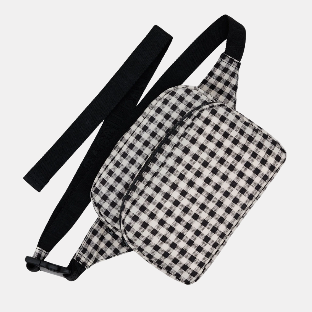 Black and White Gingham Fanny Pack