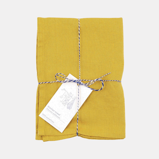 Lemon Curry Linen Kitchen Towel