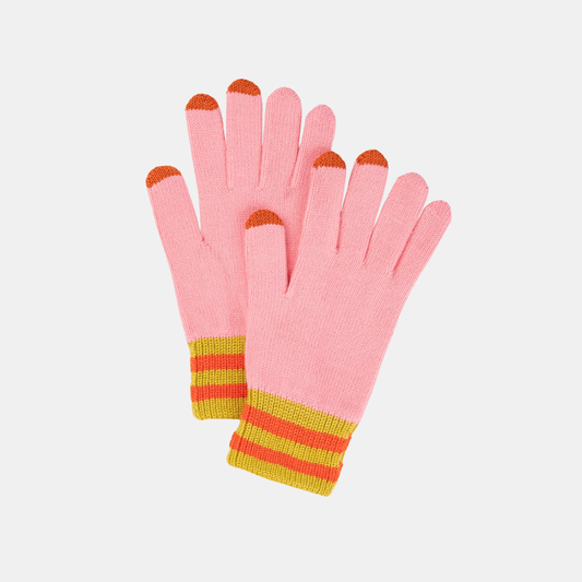Pink Knit Touchscreen Gloves