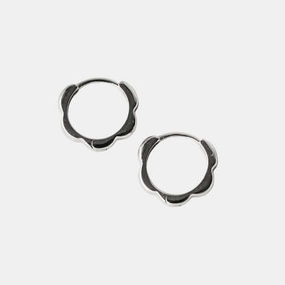 Silver Scalloped Hoops