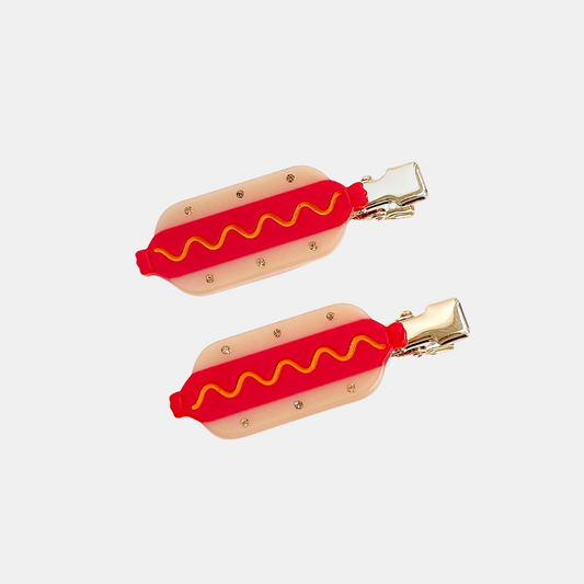 Hot Dog Hair Clip Set