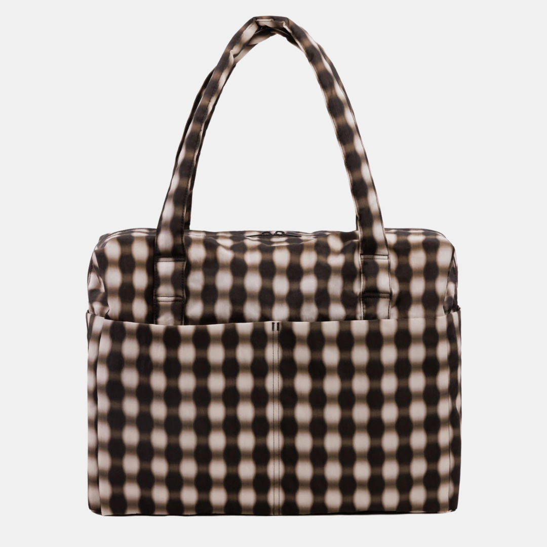 Blurred Brown Gingham Cloud Carry-On