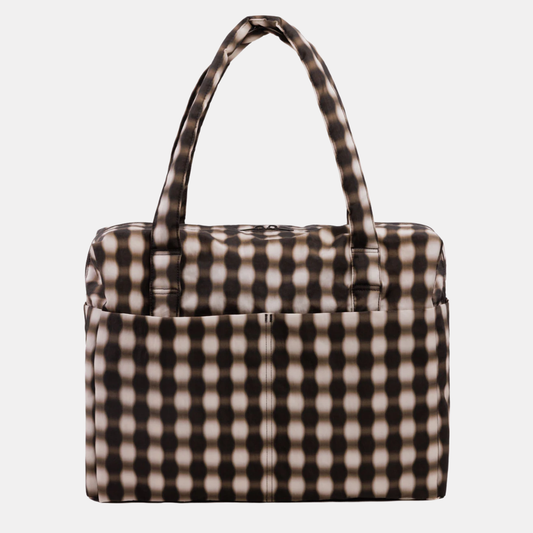 Blurred Brown Gingham Cloud Carry-On