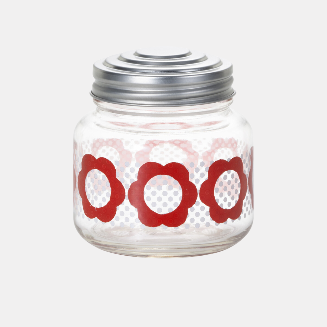 Aderia Retro Pink Flower Mini Jar