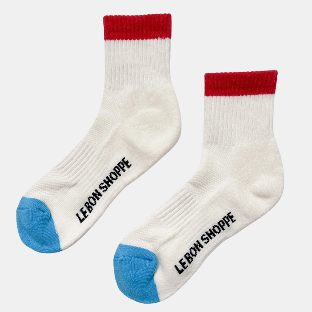 Blue + Red Girlfriend Socks