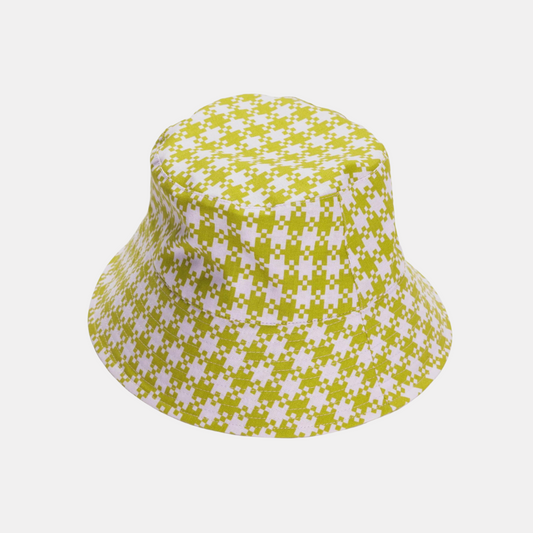 Pink & Pistachio Pixel Gingham Bucket Hat