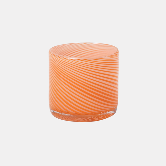 Burnt Orange Small Spiral Glass Planter