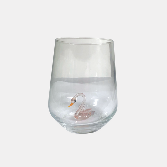 Pink Swan Glass Cup