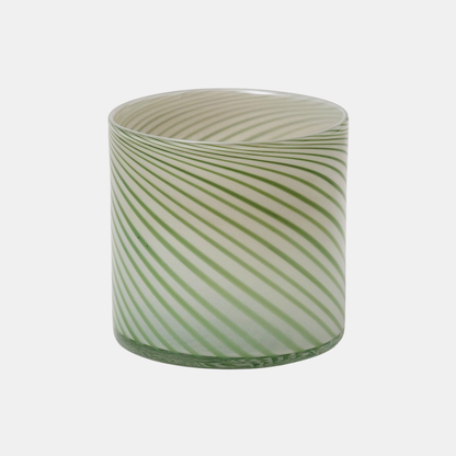 Green Large Spiral Glass Planter