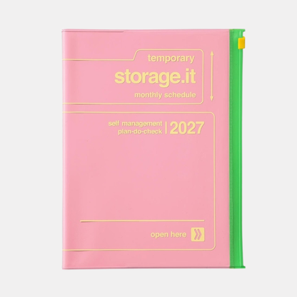Pink A5 Storage.It 2027 Monthly Schedule