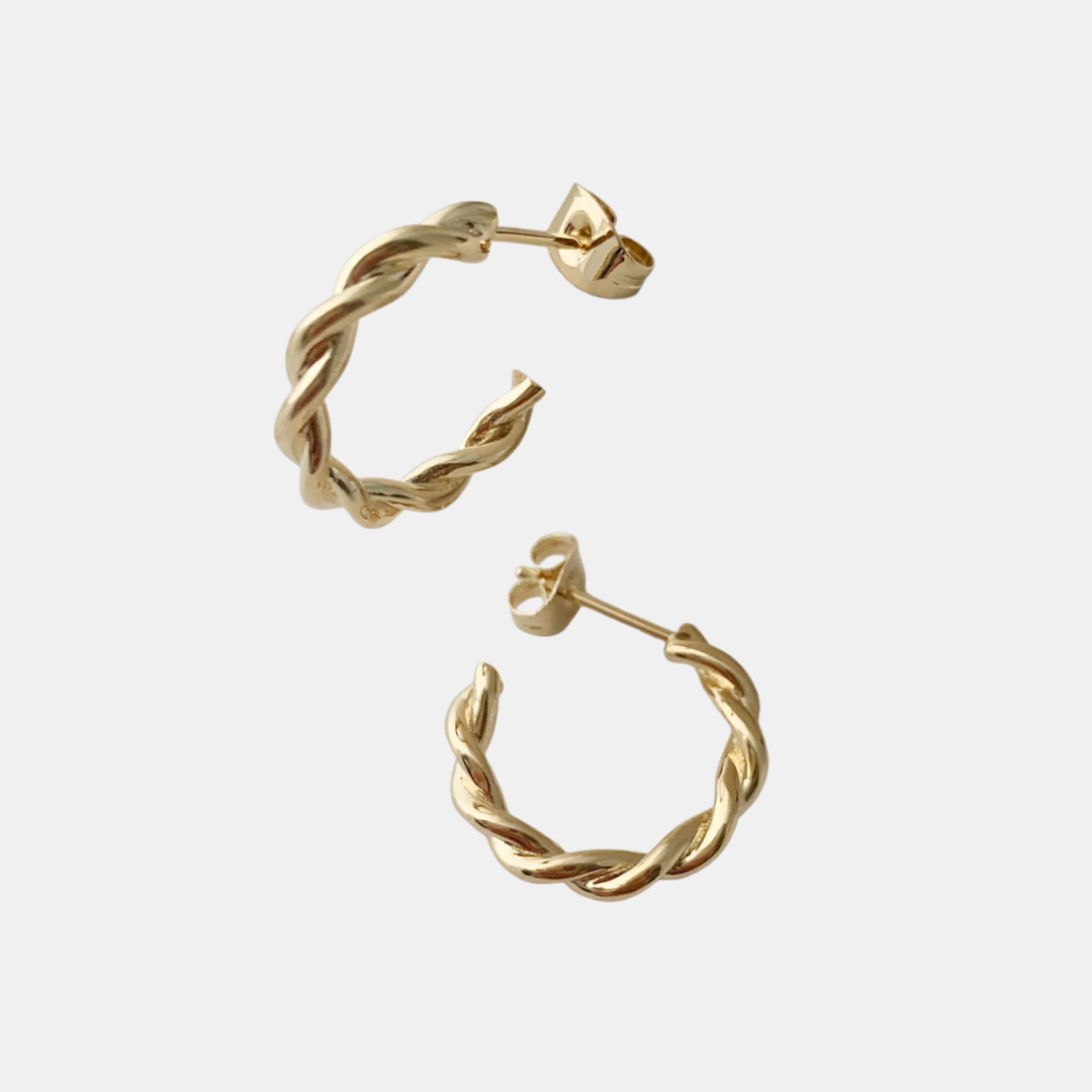 Gold Thick Twist Hoops