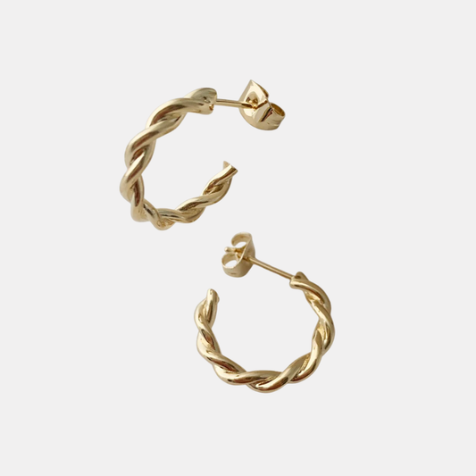 Gold Thick Twist Hoops