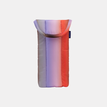 Gradient Stripe Poppy & Lilac Puffy Glasses Sleeve