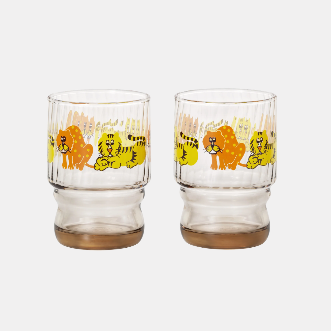 Aderia Retro Zoo Mates 2-Piece Glass Set