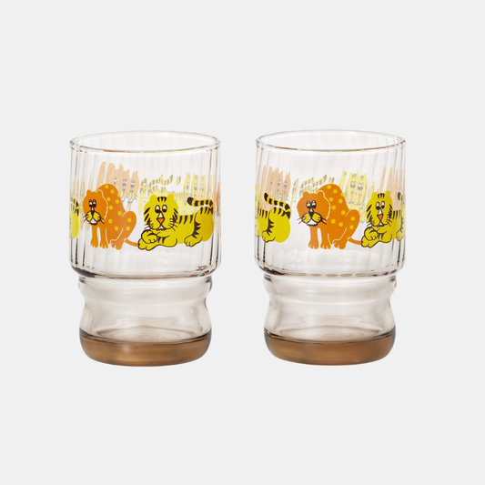 Aderia Retro Zoo Mates 2-Piece Glass Set