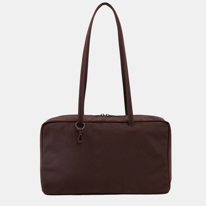 Coffee Medium Nylon Bowler Bag