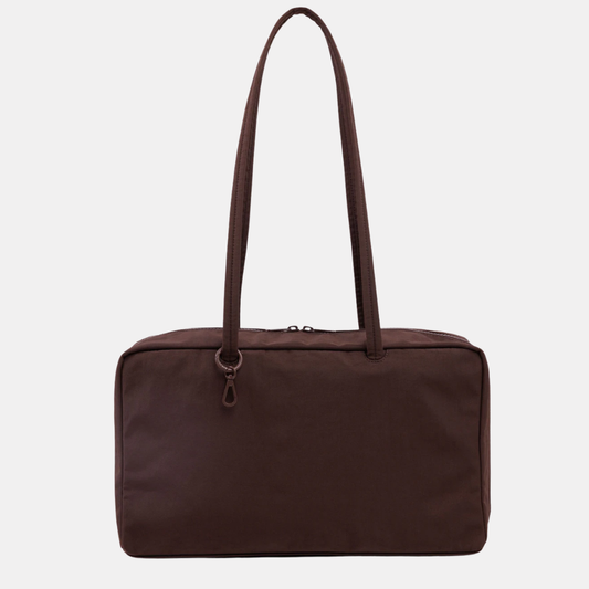 Coffee Medium Nylon Bowler Bag