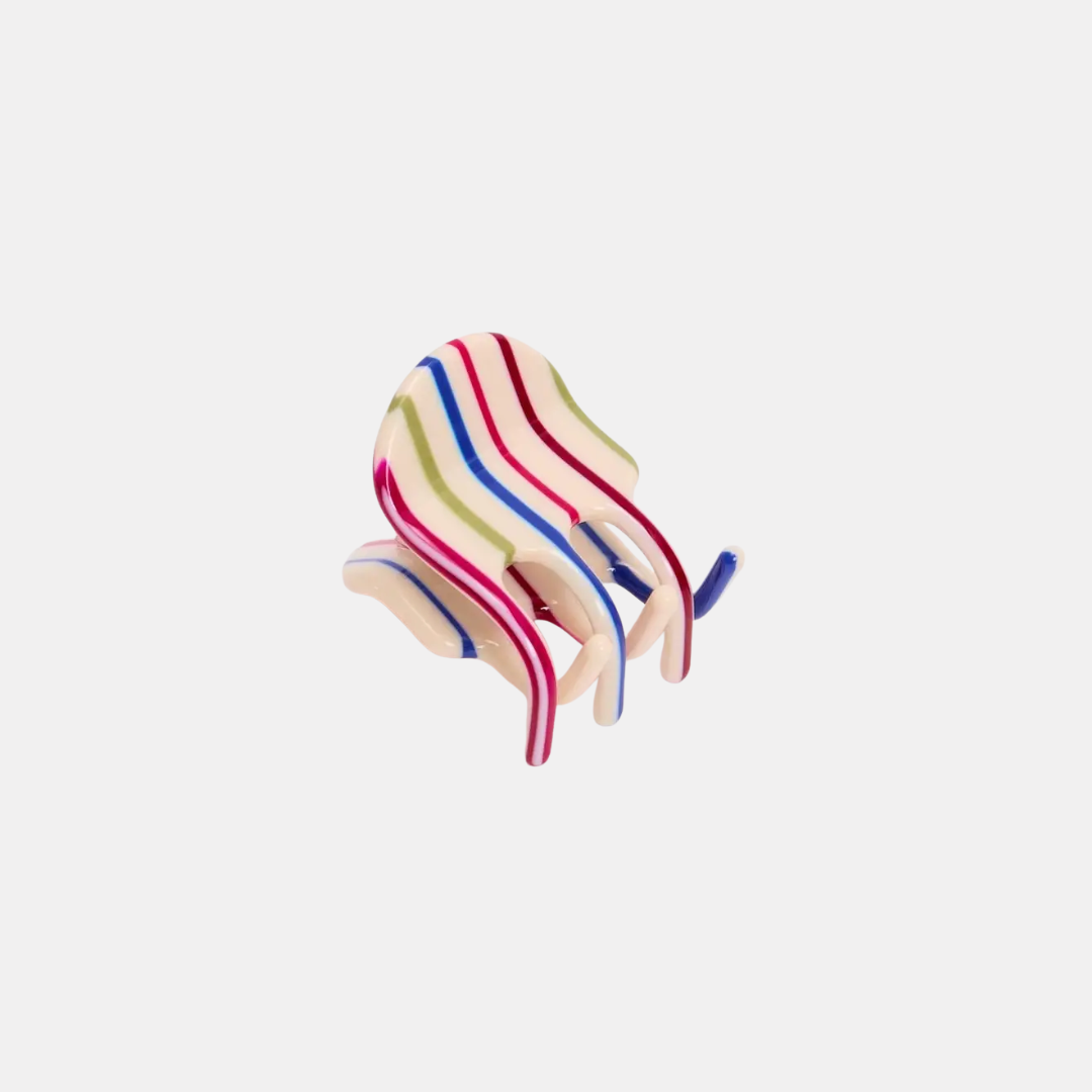 Vanilla Stripe Mini Hair Claw
