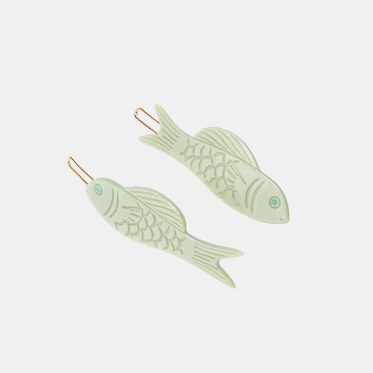 Jade Fish Barrette Set