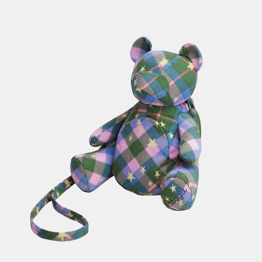 Green Star Plaid Bear Bag