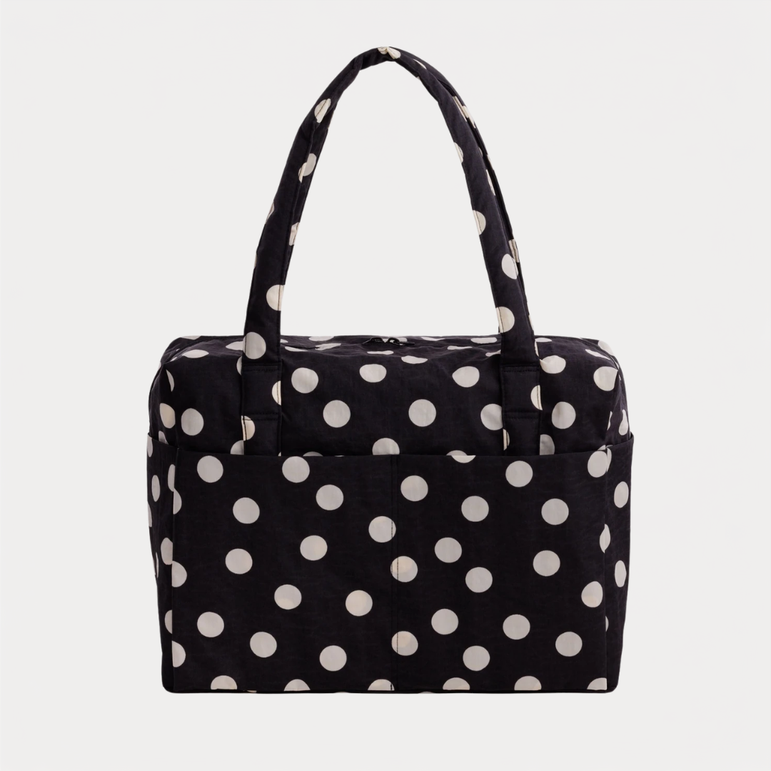 Black and Cream Polka Dot Cloud Carry-On