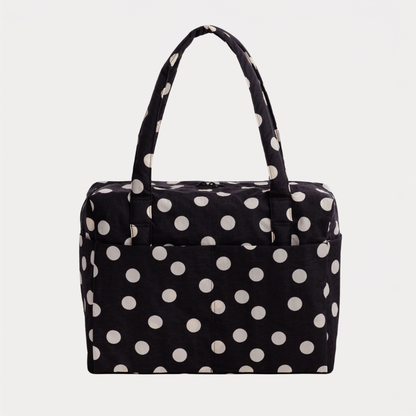 Black and Cream Polka Dot Cloud Carry-On