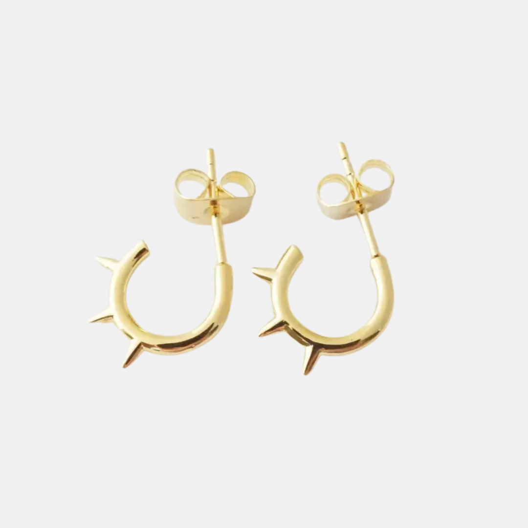Gold Spike Hoops