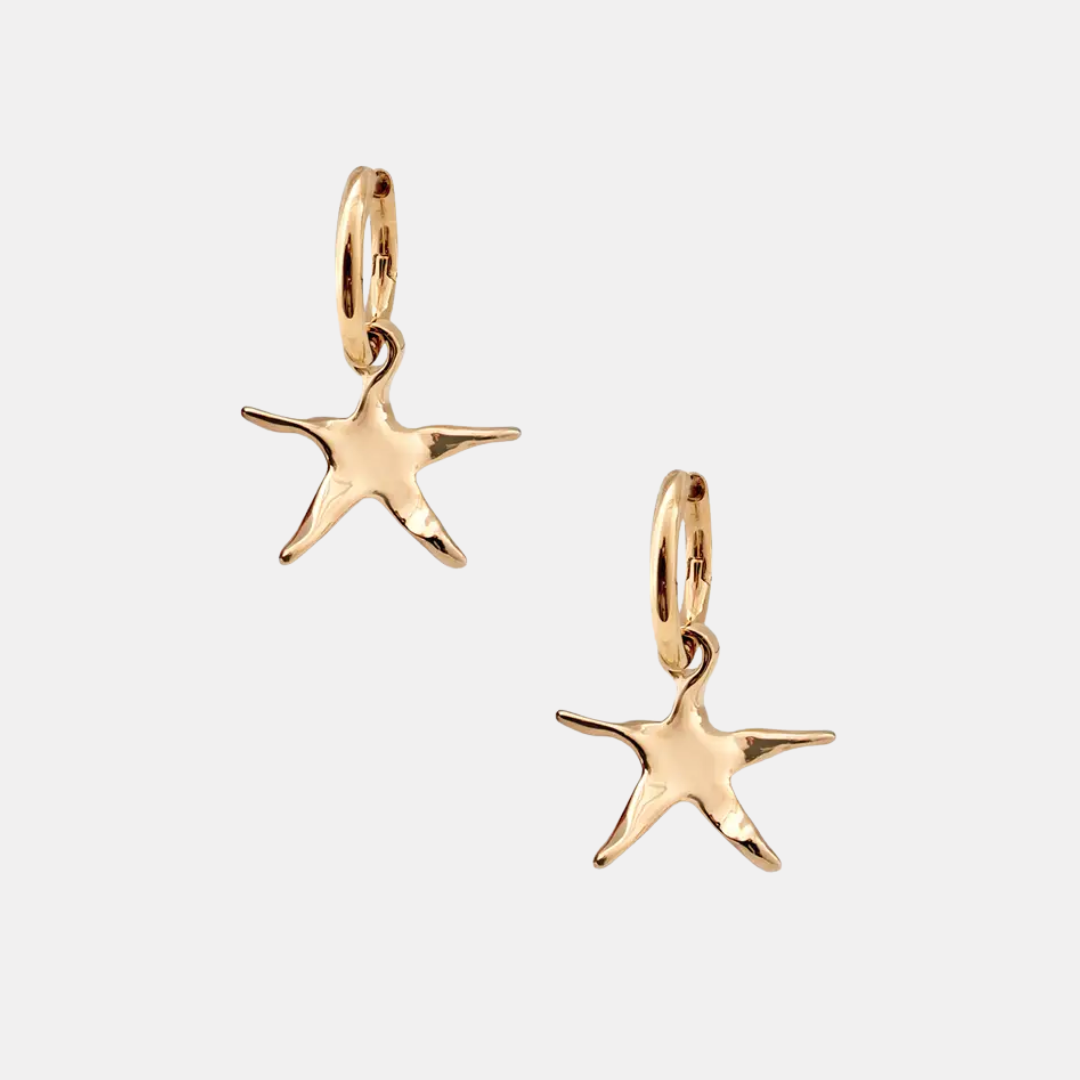 Gold Estelle Star Hoop Earrings