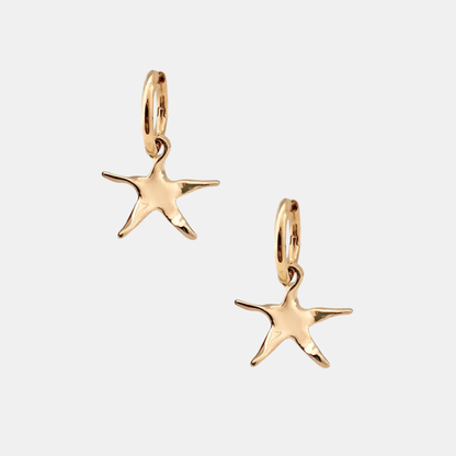 Gold Estelle Star Hoop Earrings