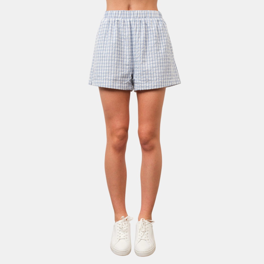 Blue Gingham Shorts