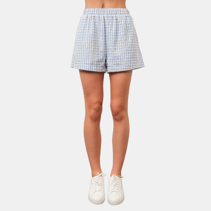Blue Gingham Shorts