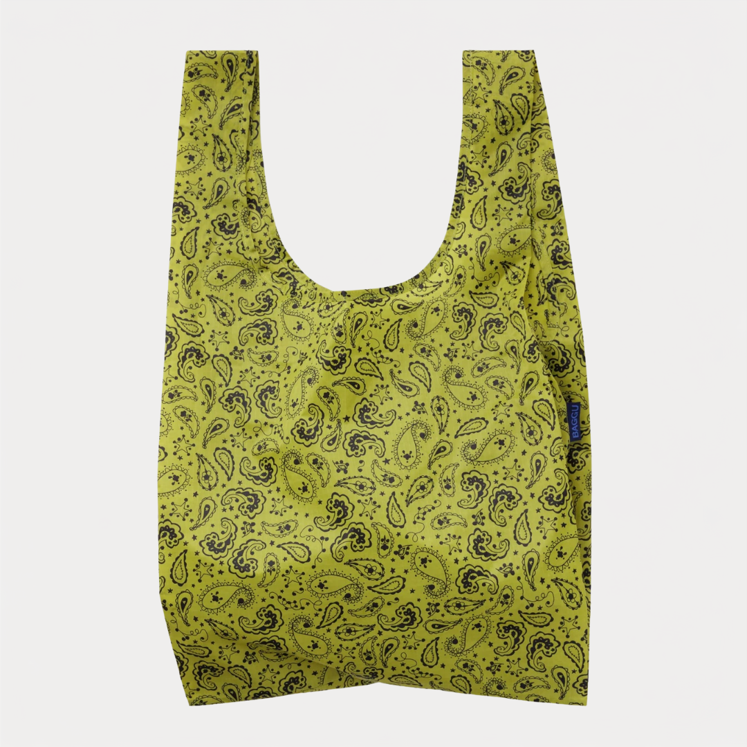 Chartreuse Paisley Standard Baggu