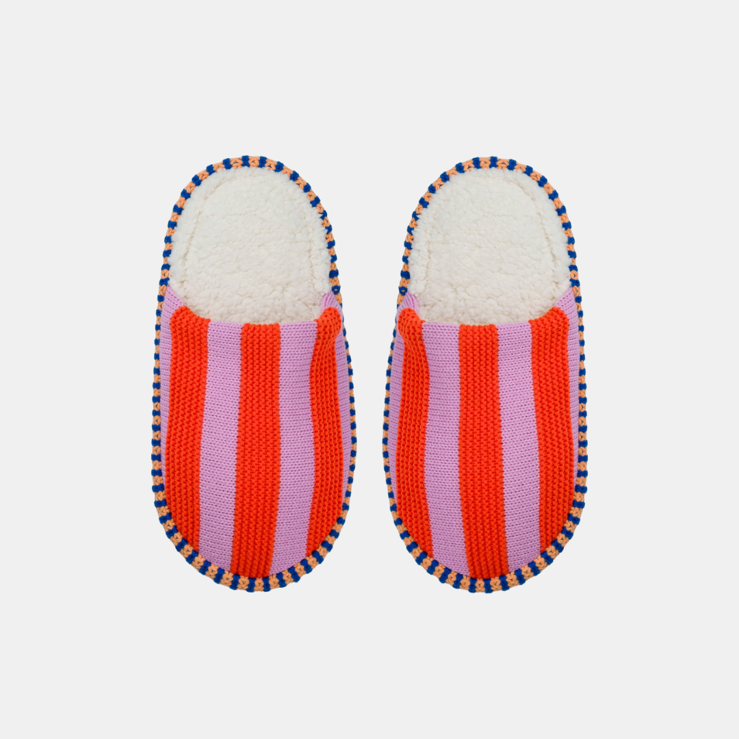 Poppy Lilac Stripe Slippers
