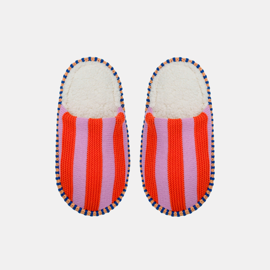 Poppy Lilac Stripe Slippers