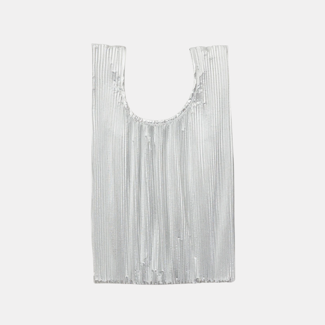 Chrome Metallic Pleated Baggu