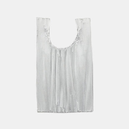 Chrome Metallic Pleated Baggu