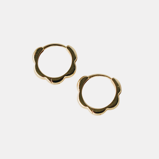 Gold Scalloped Hoops